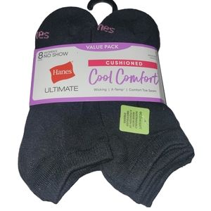 Hanes Cushioned No Show Socks 8 Pack Size 5-9 NWT